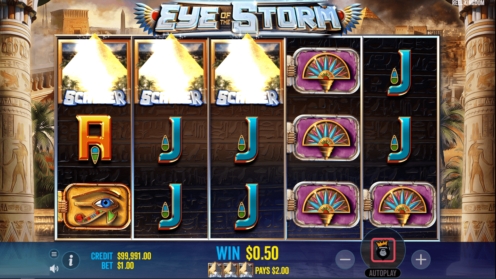 Eye of the Storm Video Slot Free Spins Trigger